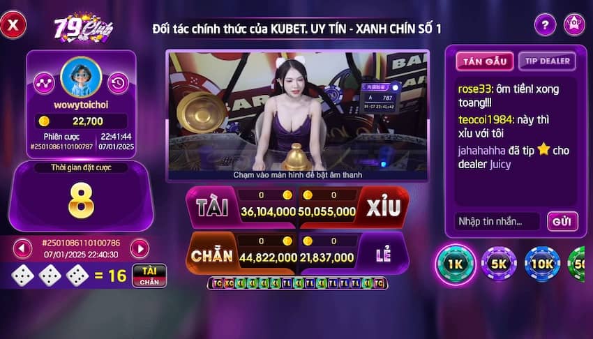 Ảnh giao diện tài xỉu livestream Kubet tại 79Club Ảnh giao diện tài xỉu livestream Kubet tại 79Club